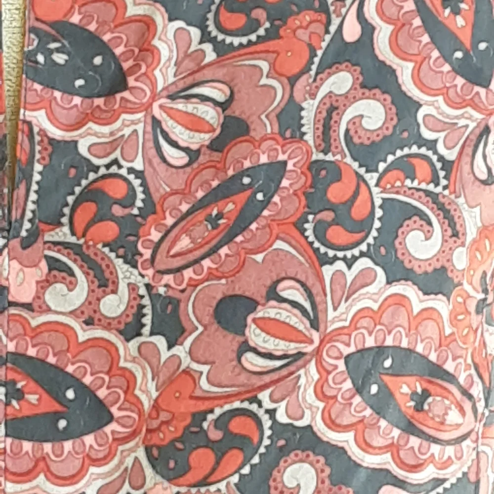 Garnet Hill Paisley Print Boho Style Dress in Red and Black Pattern.